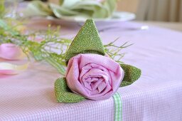 A fabric flower