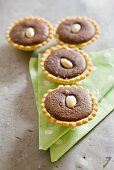 Chocolate almond tartlets