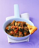 Lamb curry with spinach