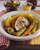 Pot-au-feu with belly pork