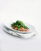 Smoked duck breast with rocket and basil salad