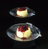 Panna cotta with berry sauce