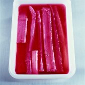 Rhubarb in Strawberry Gelatin