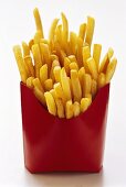 Pommes frites in roter Fast-Food-Box
