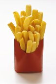 Pommes frites in roter Fast-Food-Box