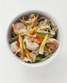 Shrimp and Vegetable Stir Fry Over Noodles