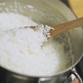 Jasmine Rice being Cooked in a Pan