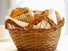 Assorted Muffins in a Basket