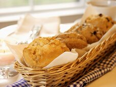 Assorted Muffins in a Basket