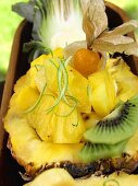 Fruit Salad in a Pineapple Shell