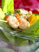 Shrimp Salad in a Glass Bowl