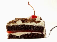 Slice of Black Forest Cake on a Cake Server