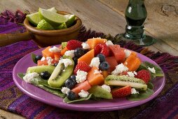 Fresh Fruit Salad with Baby Spinach (Ensalada Fresca)