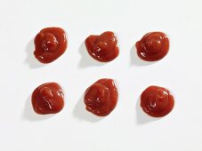Six dollops of ketchup