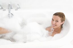 A woman having a bath