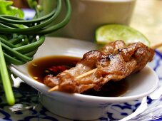 Thai satay with soy and chili sauce