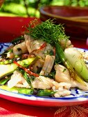 Cuttlefish with spring onions and lemon grass