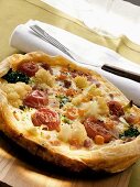 Vegetable quiche with tomatoes and cauliflower