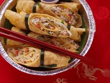 Chinese lucky rolls with rice filling
