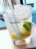 Caipirinha with ice cubes