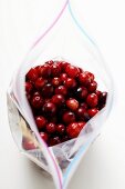 Cranberries in freezer bag