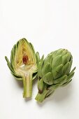 Whole and half artichoke