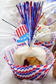 White chocolate brownie for the 4th of July