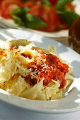 Pasta with tomato sauce and Parmesan