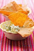 Guacamole with tortilla chips