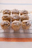 Muffins on cake rack