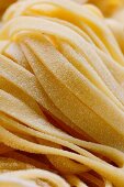 Home-made ribbon pasta (close-up)