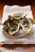 Baked oysters with herb breadcrumbs