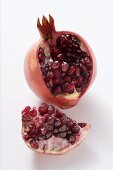 Pomegranate with piece cut out
