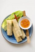 Spring rolls with chili dip