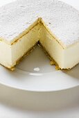 Cream cheesecake, a piece taken