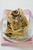 Focaccia with figs, rosemary and pine nuts