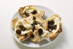 White bread with truffle spread