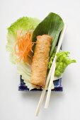 Spring roll on salad (China)