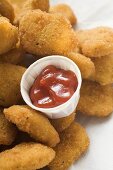 Chicken nuggets with ketchup