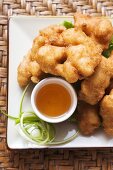 Asian chicken nuggets with apricot sauce