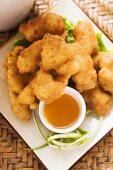 Asian chicken nuggets with apricot sauce