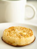 Toasted crumpet with butter