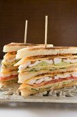 Club sandwiches with chicken breast