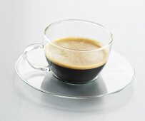 Espresso in a glass cup