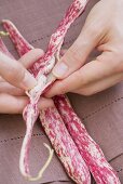 Borlotti beans, opening a pod