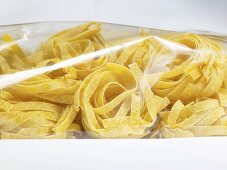 Ribbon pasta in packaging