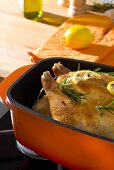 Roast chicken with rosemary and lemon