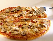 Pizza funghi (Pizza mit Champignons), Toskana, Italien