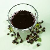 A glass of blackcurrant juice