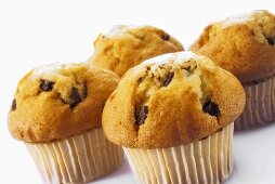 Several chocolate chip muffins
